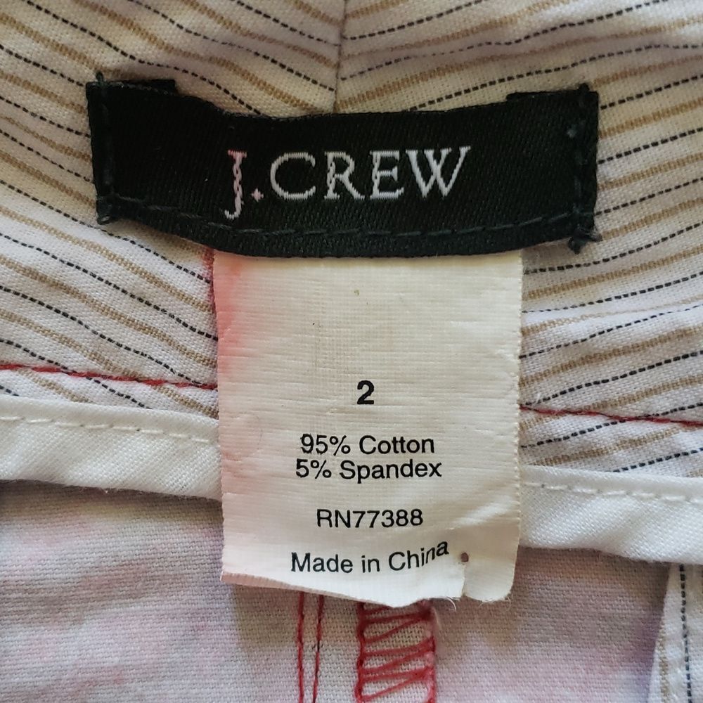 Vintage J.Crew Paisley Cotton Mini Skirt Red Pink Size 2 Pockets - Picture 13 of 13